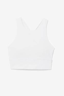 White Women's Fila Uplift High Neck Sports Bra Sports Tops | Fila827XR