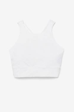 White Women's Fila Uplift High Neck Sports Bra Sports Tops | Fila985SH