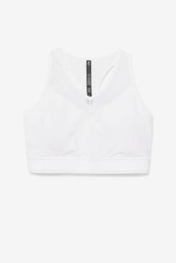 White Women's Fila Uplift Racerback Bra Sports Tops | Fila579LN