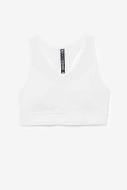 White Women's Fila Uplift Racerback Bra Sports Tops | Fila861VL