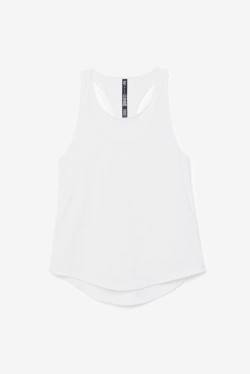 White Women's Fila Uplift Textured Racerback Tank Sports Tops | Fila720JL