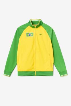 Yellow / Green / White Men's Fila Brazil Track Jackets | Fila126GJ