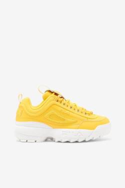 Yellow / White Women's Fila Disruptor 2 Premium Sneakers | Fila395PY