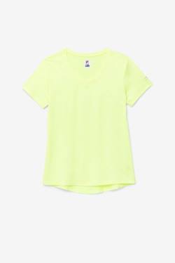 Yellow Women's Fila Pickleball Silky V-neck T Shirts | Fila631CL