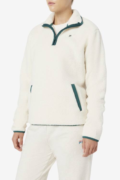 Beige Women's Fila Kyomi Quarter Zip Pullover Jackets | Fila758HA