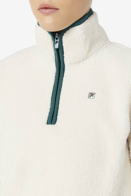 Beige Women's Fila Kyomi Quarter Zip Pullover Jackets | Fila758HA