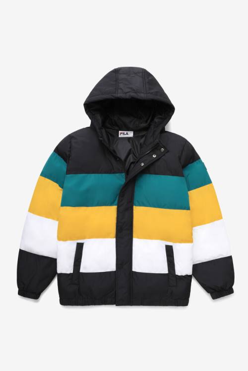 Black / Blue / Gold Men\'s Fila Giovanni Puffa Jackets | Fila365CQ