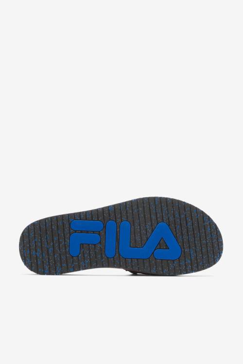 Black / Blue / Red Orange Men's Fila Lunar Slides | Fila268NO