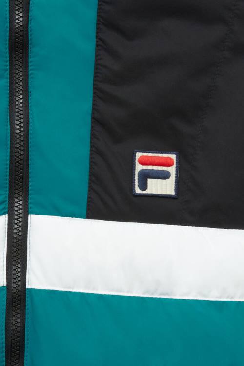 Black / Blue / White Men's Fila Fausto Ski Jackets | Fila219RW