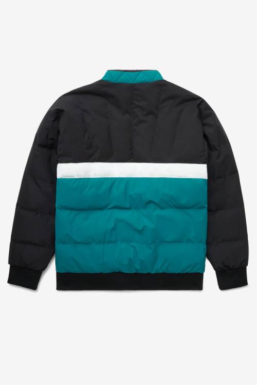 Black / Blue / White Men's Fila Fausto Ski Jackets | Fila219RW