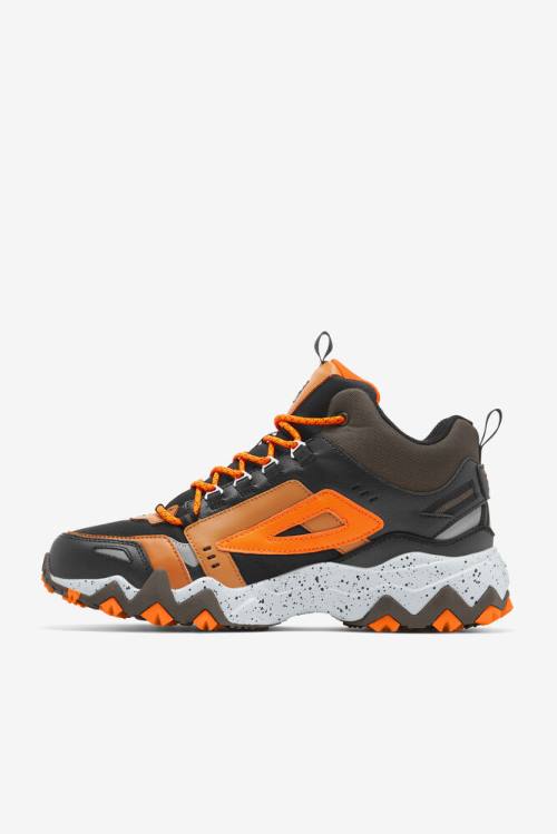 Black / Brown / Orange Men's Fila Oakmont Tr Mid Boots | Fila210SY