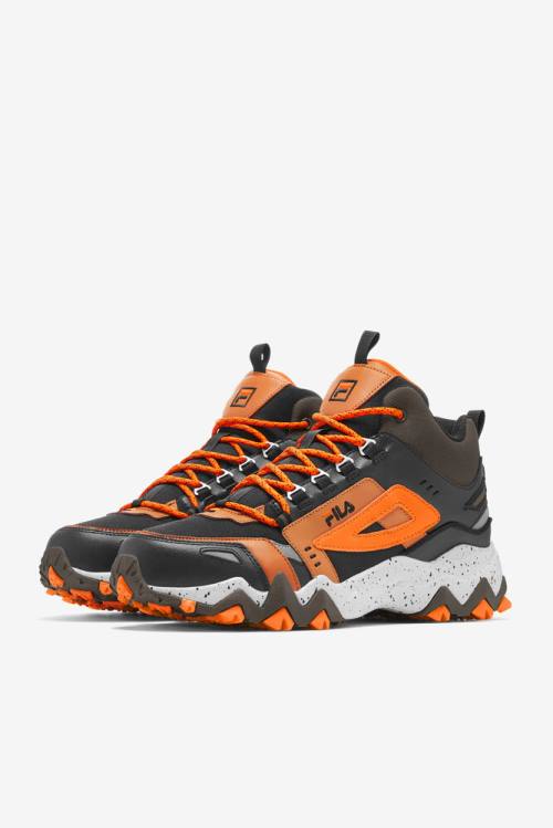 Black / Brown / Orange Men's Fila Oakmont Tr Mid Boots | Fila210SY