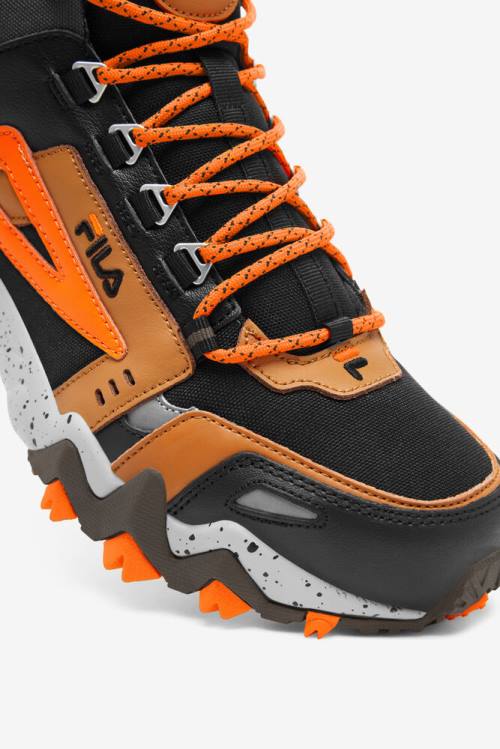 Black / Brown / Orange Men's Fila Oakmont Tr Mid Boots | Fila210SY