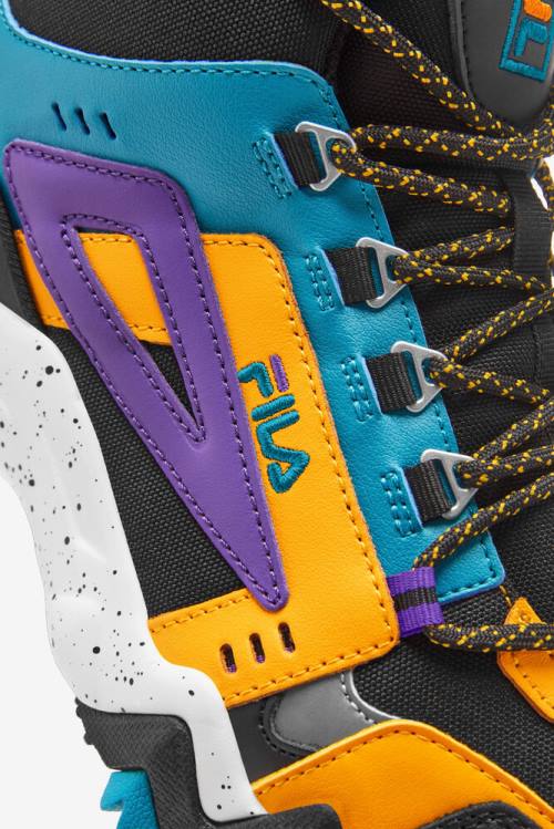 Black / Gold / Blue Men's Fila Oakmont Tr Mid Boots | Fila936OU