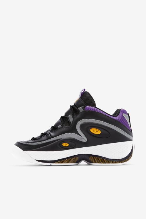 Black / Gold / Purple Men's Fila Grant Hill 3 Sneakers | Fila072OI