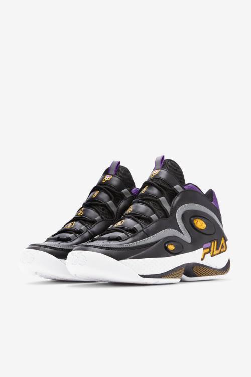 Black / Gold / Purple Men's Fila Grant Hill 3 Sneakers | Fila072OI