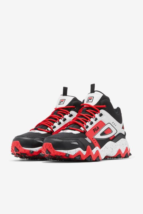 Black / Grey / Red Men's Fila Oakmont Tr Mid Boots | Fila612UD