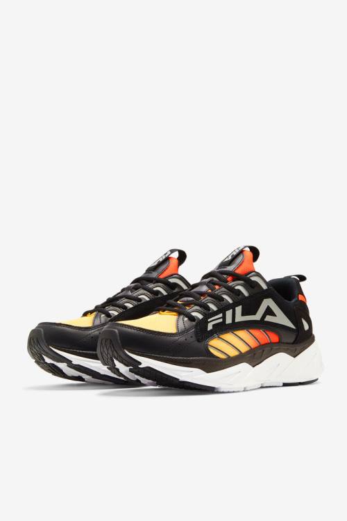 Black / Lemon / Red Orange Men's Fila Surefire Sneakers | Fila213SQ