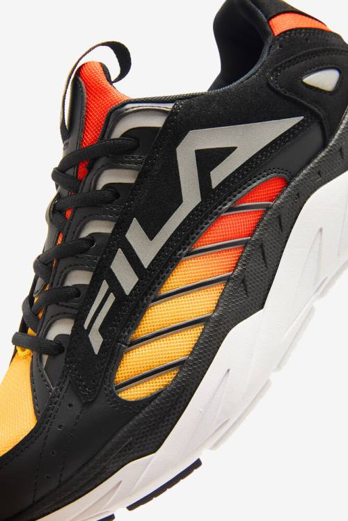 Black / Lemon / Red Orange Men's Fila Surefire Sneakers | Fila213SQ