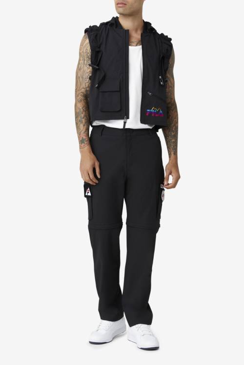 Black Men's Fila 3-in-1 Pants | Fila459MZ