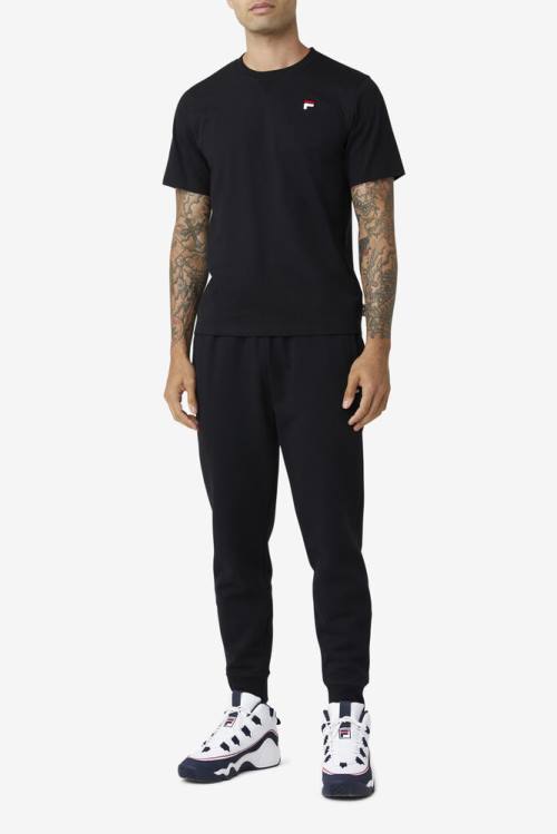 Black Men's Fila Chardon Jogger Pants | Fila385UK