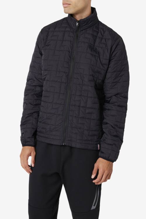 Black Men's Fila Commuter Jackets | Fila697OF