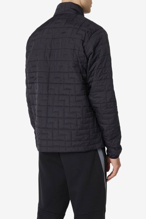 Black Men's Fila Commuter Jackets | Fila697OF