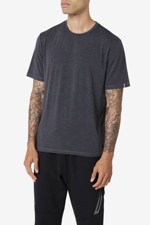 Black Men's Fila Commuter Tee T Shirts | Fila903TC