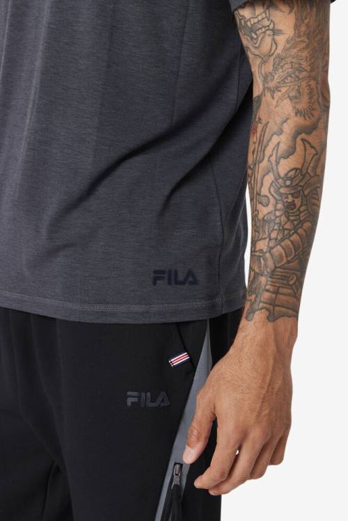 Black Men's Fila Commuter Tee T Shirts | Fila903TC