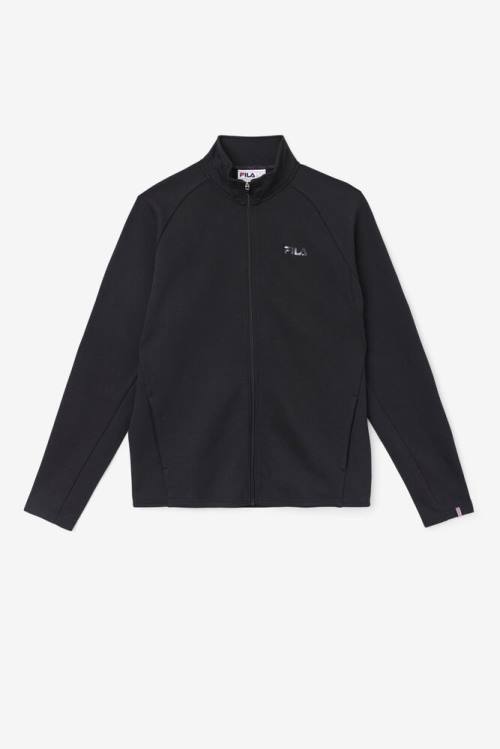 Black Men\'s Fila Commuter Track Jackets | Fila726BK