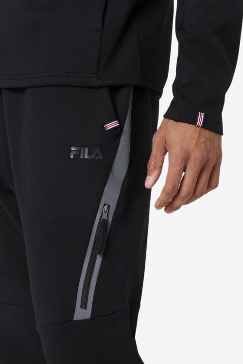 Black Men's Fila Commuter Track Pants | Fila635PB