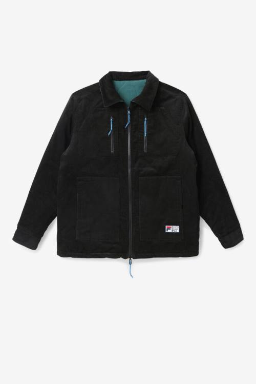 Black Men\'s Fila Crank Reversible Jackets | Fila173NO