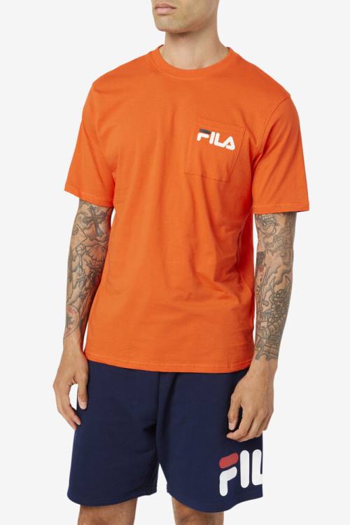 Black Men's Fila Curtis Pocket Tee T Shirts | Fila953RU