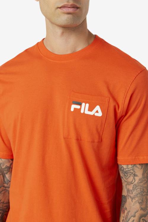 Black Men's Fila Curtis Pocket Tee T Shirts | Fila953RU