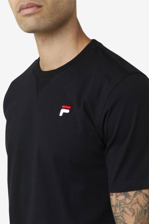 Black Men's Fila Derion Tee T Shirts | Fila309HK