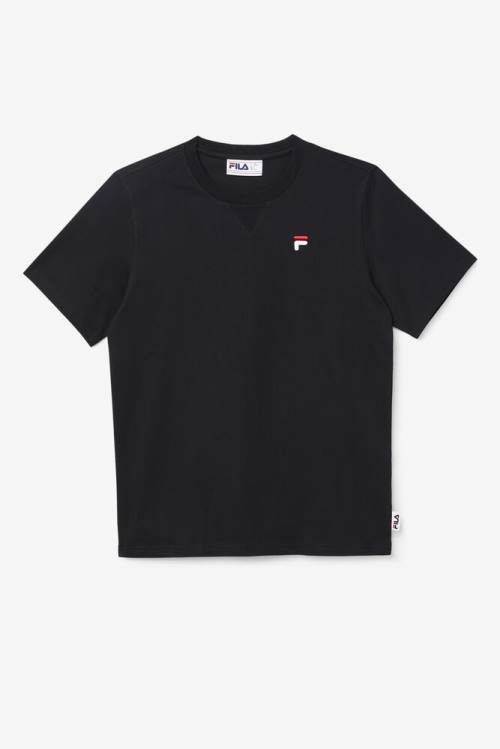 Black Men\'s Fila Derion Tee T Shirts | Fila309HK