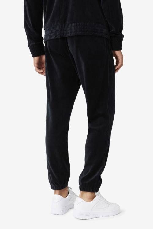 Black Men's Fila Deverall Velour Pants | Fila531XY