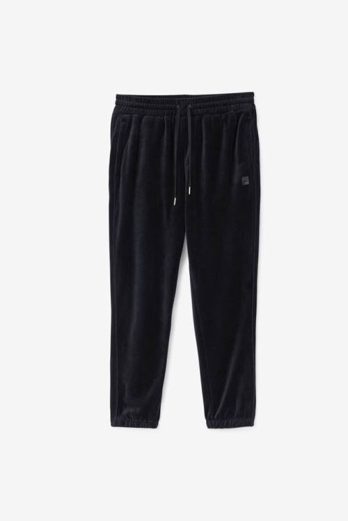 Black Men\'s Fila Deverall Velour Pants | Fila531XY