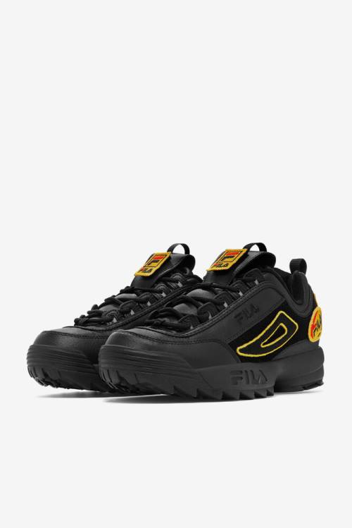 Black Men's Fila Disruptor 2 Patches Sneakers | Fila307ZG