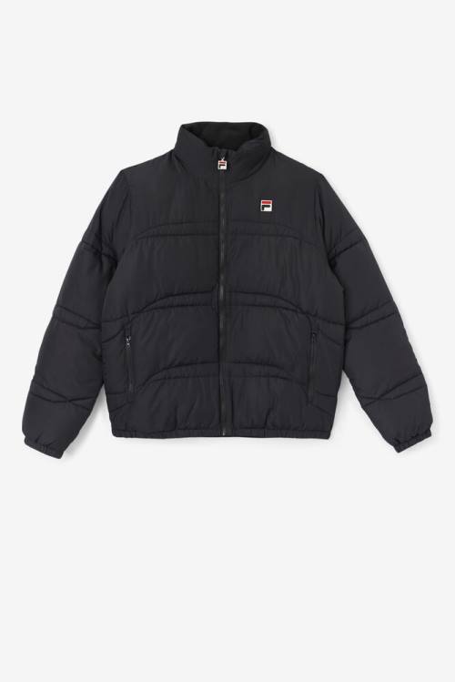 Black Men\'s Fila Elias Puffer Jackets | Fila054RW