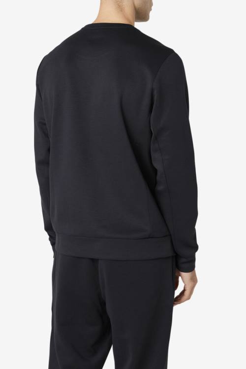 Black Men's Fila Emry Crew Sweatshirts | Fila127CX