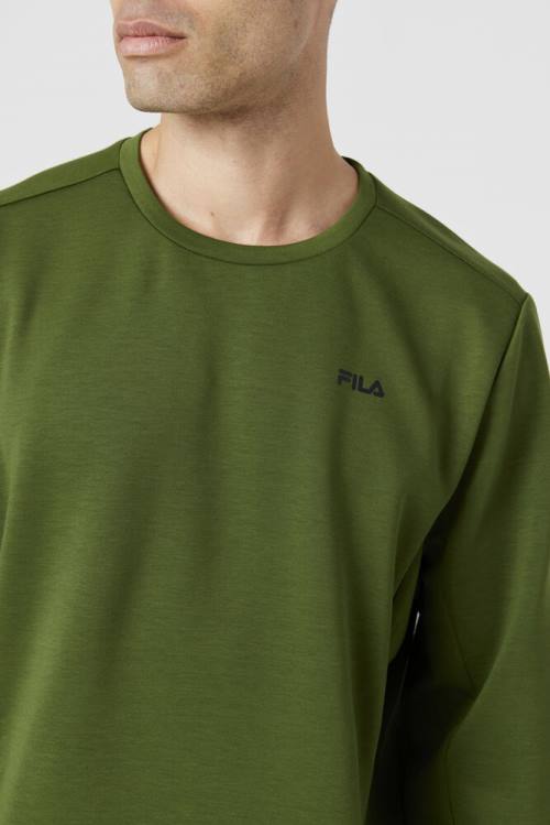 Black Men's Fila Emry Crew Sweatshirts | Fila867YZ