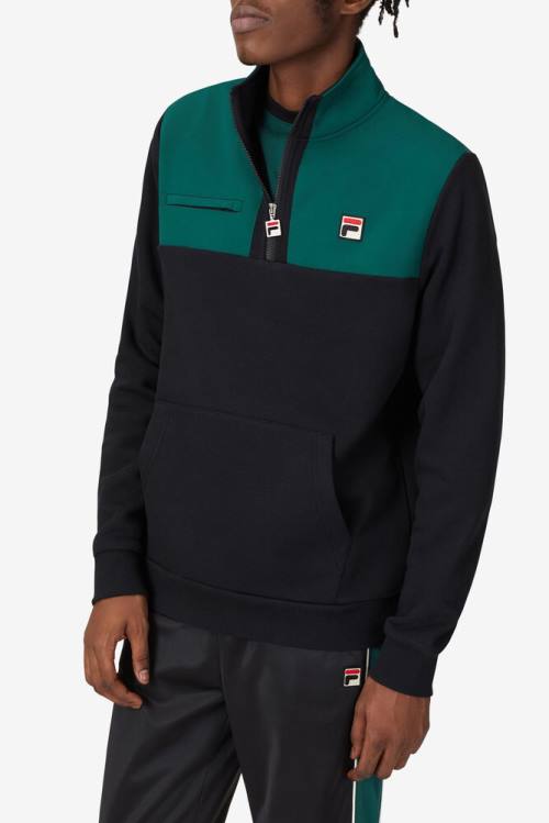 Black Men's Fila Francisco Fleece Jackets | Fila902NV