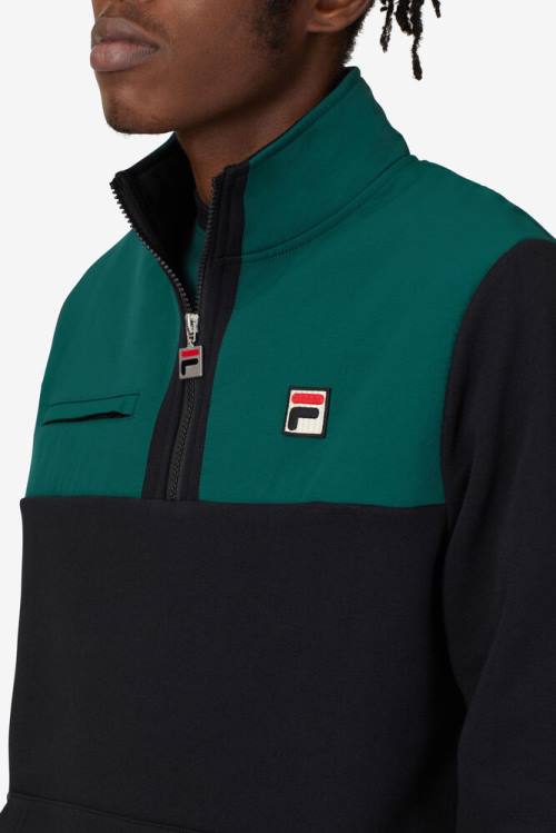 Black Men's Fila Francisco Fleece Jackets | Fila902NV