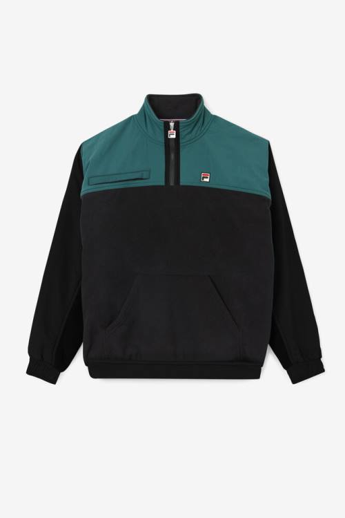 Black Men\'s Fila Francisco Fleece Jackets | Fila902NV