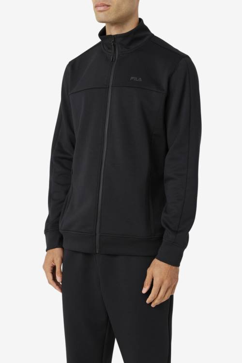 Black Men's Fila Gonal Zip Jackets | Fila523YV