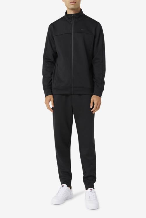 Black Men's Fila Gonal Zip Jackets | Fila523YV