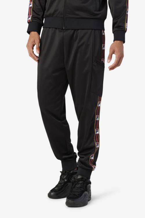 Black Men's Fila Jaxson Pants | Fila495DR