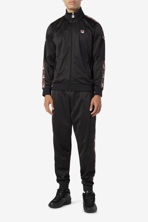 Black Men's Fila Jaxson Pants | Fila495DR