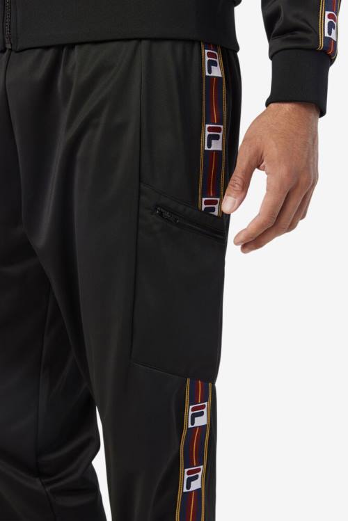 Black Men's Fila Jaxson Pants | Fila495DR